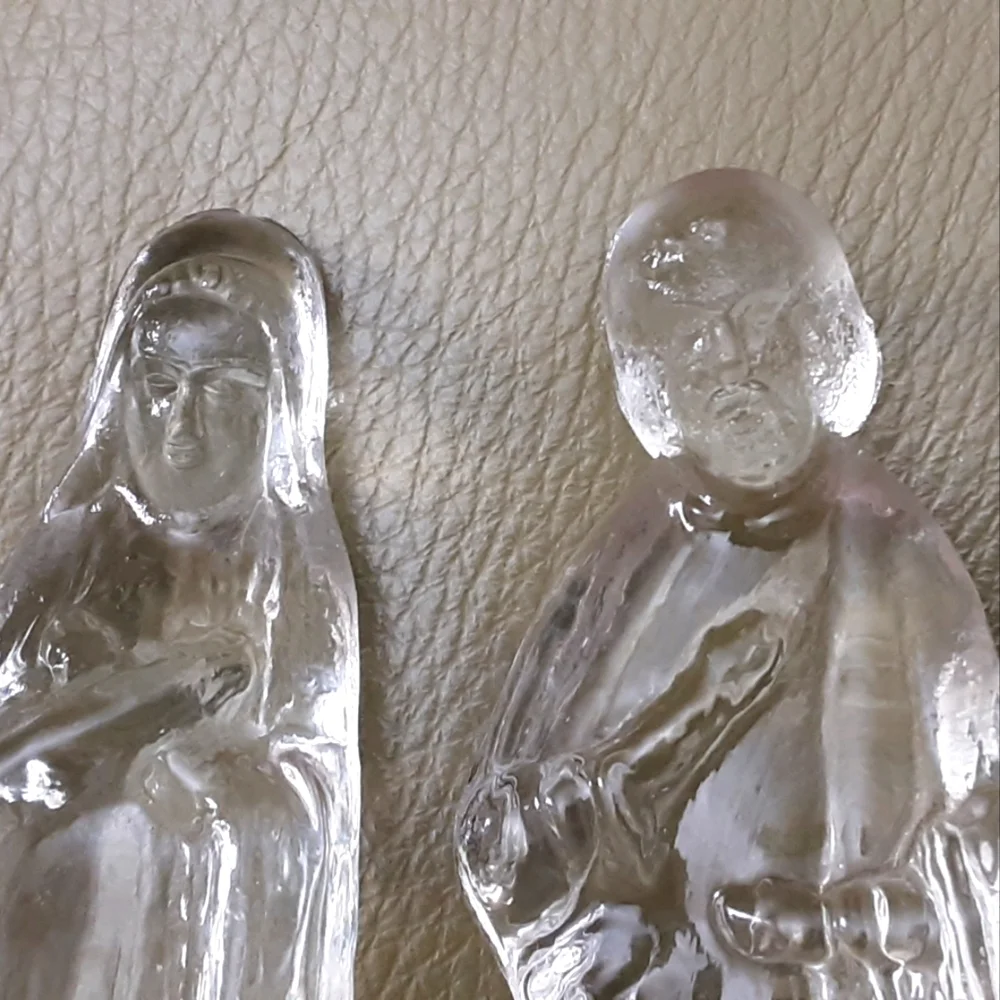 Windsor Collection Clear Glass Nativity Scene 6 Piece - Vtg
